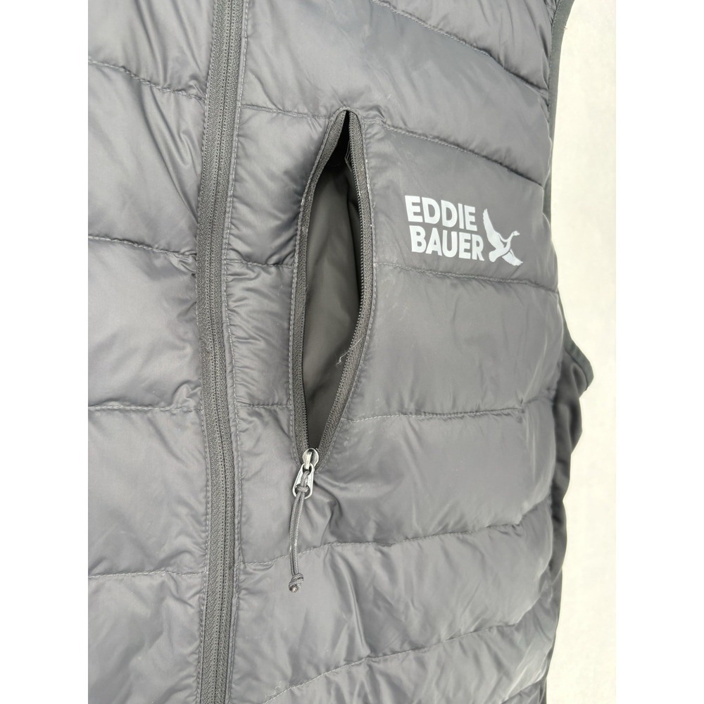 Eddie Bauer 550 Down Puffer Vest Mens Storm Repel Grey Full Zip Size XL - Picture 10 of 16